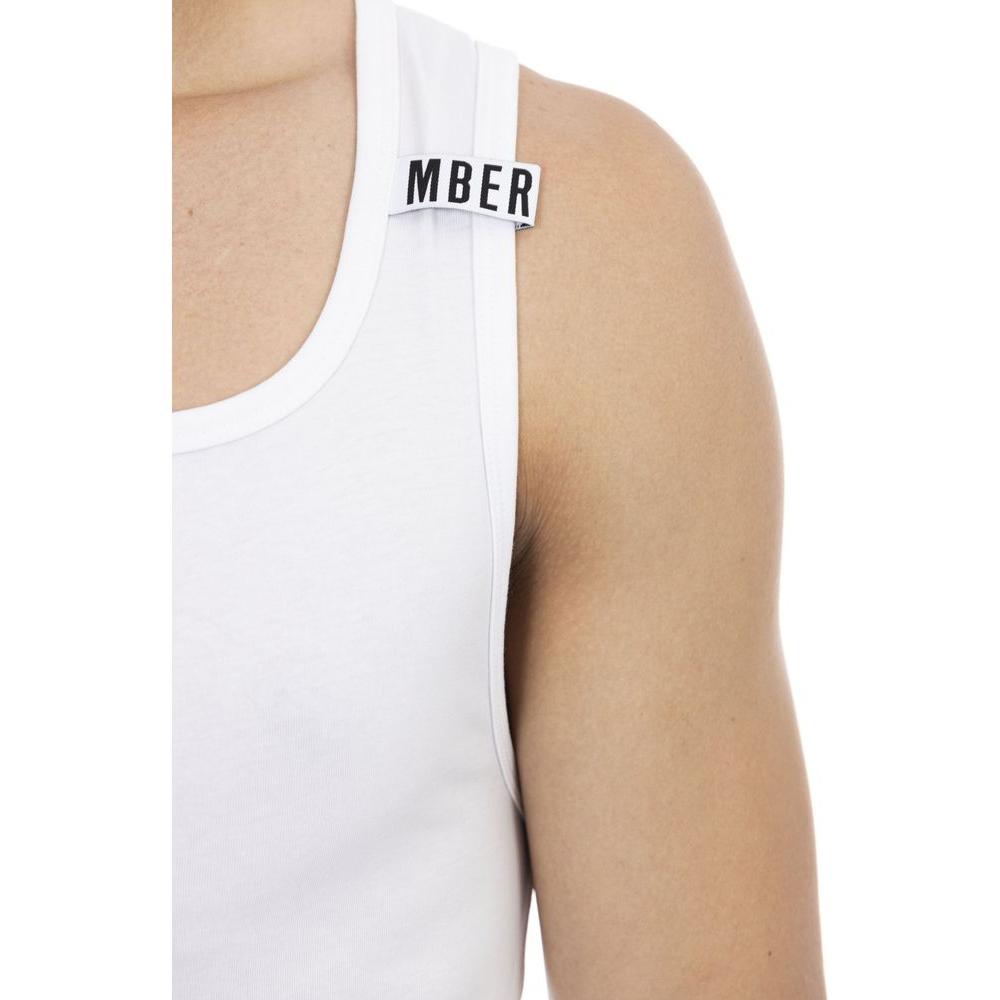 Bikkembergs White Cotton Men Tank Top Bikkembergs