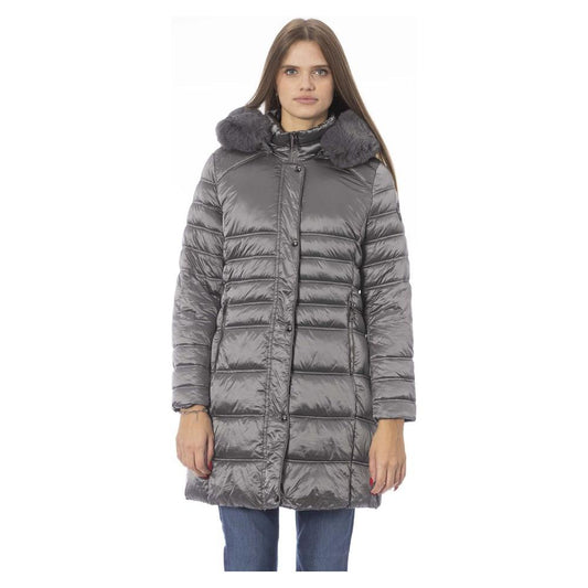 Baldinini Trend Elegant Gray Down Jacket for Sophisticated Warmth Baldinini Trend