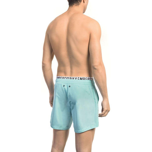 Bikkembergs Light Blue Polyester Men Swim Short Bikkembergs