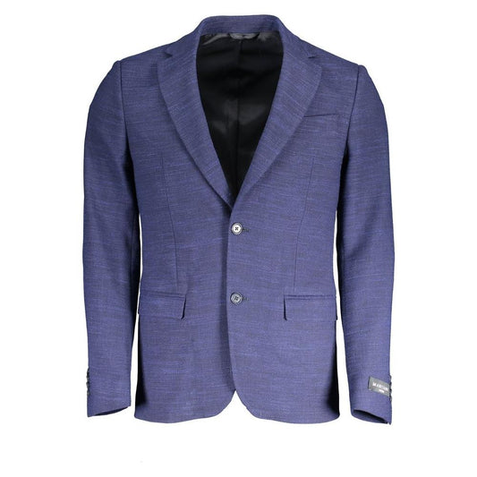 Blue Polyester Jackets & Coat