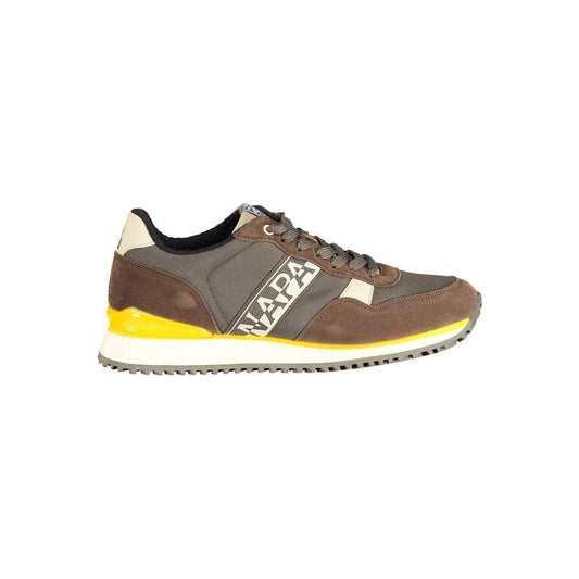 Napapijri Brown Polyester Men Sneaker Napapijri