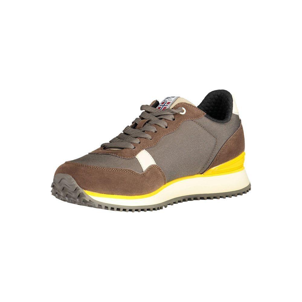 Napapijri Brown Polyester Men Sneaker Napapijri