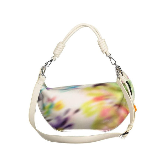 Desigual Chic White Expandable Handbag with Contrasting Accents Desigual