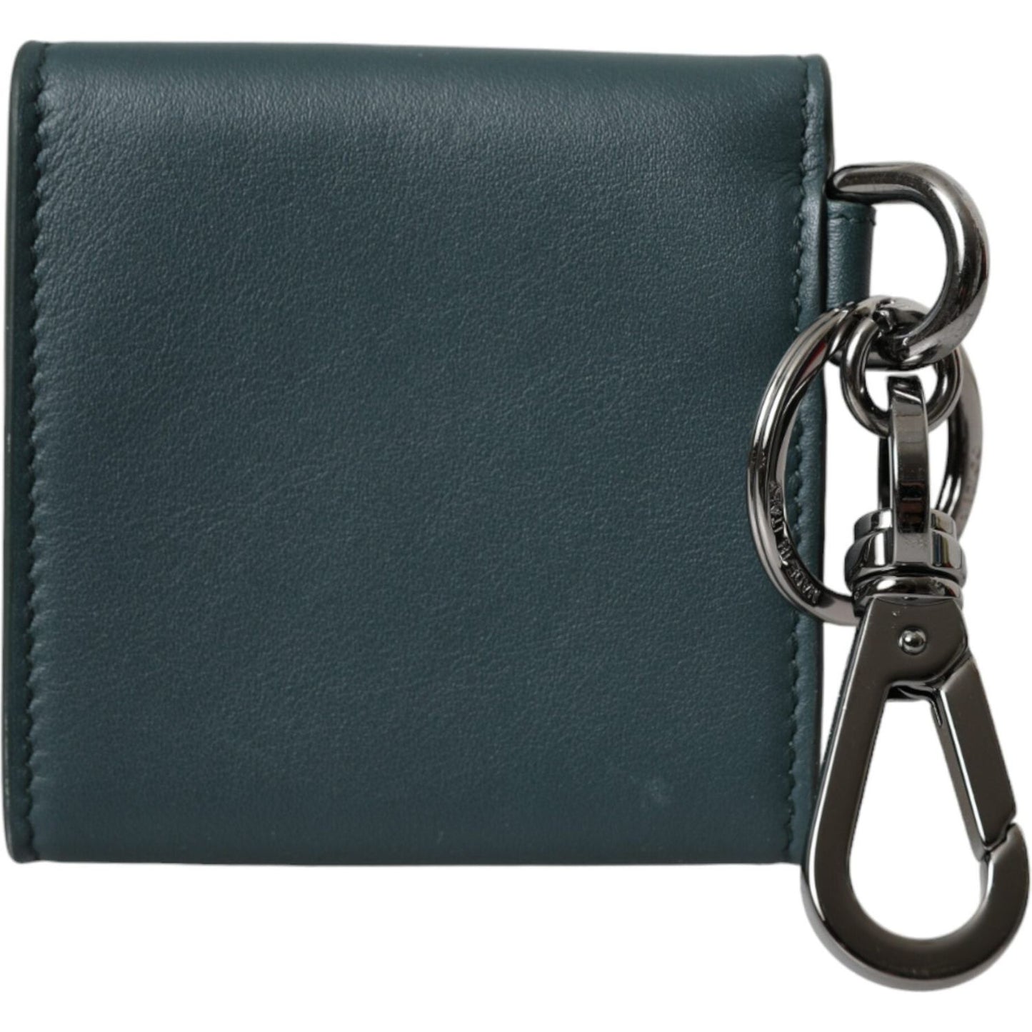 Dolce & Gabbana Green Calfskin Leather DG Logo Keyring Coin Purse Wallet Dolce & Gabbana