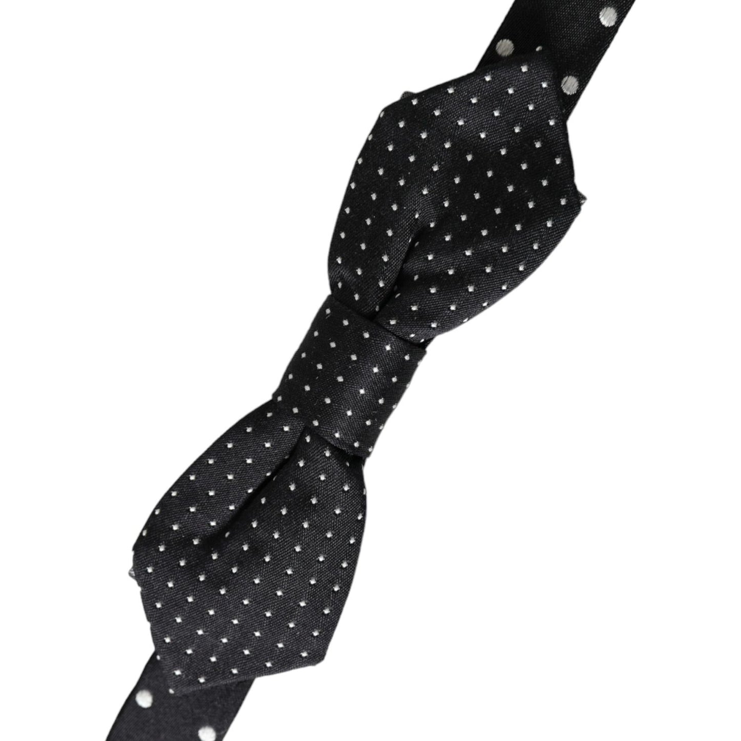 Dolce & Gabbana Black Silk Polka Dot Adjustable Neck Men Papillon Bow Tie Dolce & Gabbana