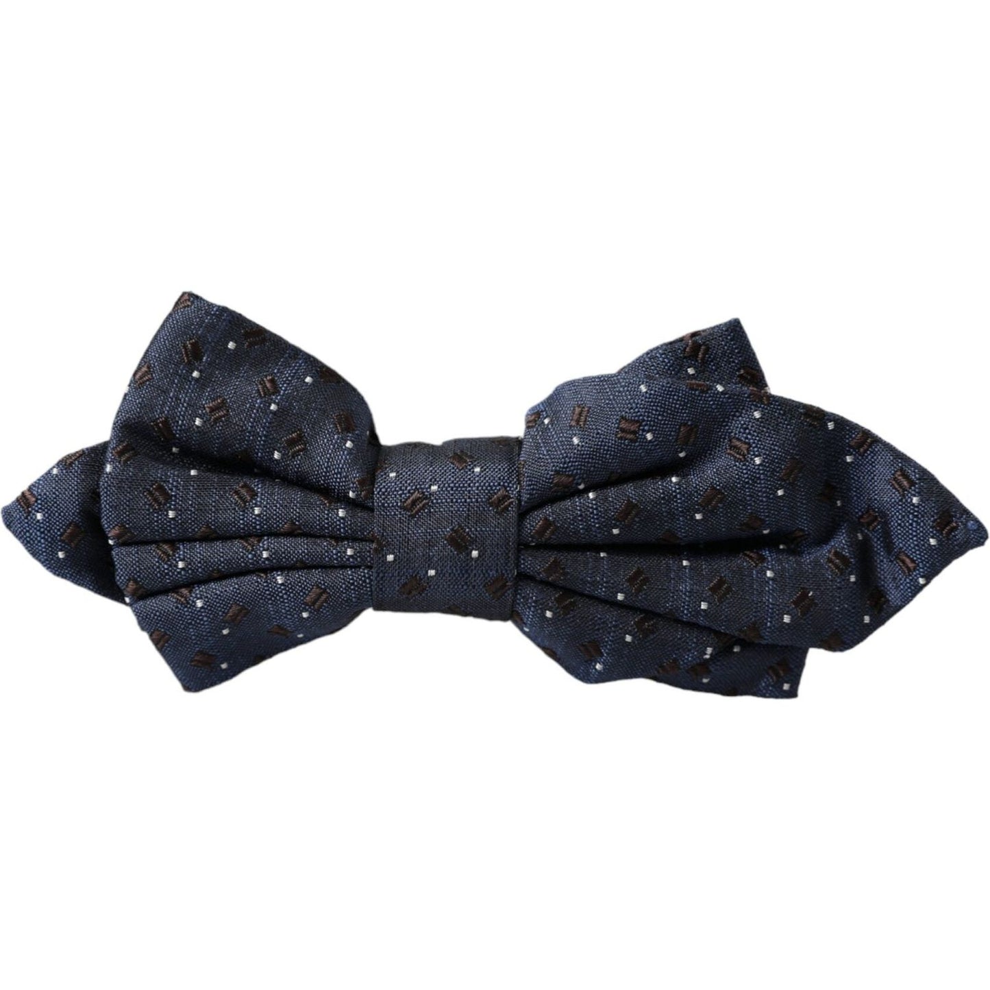 Dolce & Gabbana Navy Blue Silk Patterned Adjustable Men Papillon Bow Tie Dolce & Gabbana