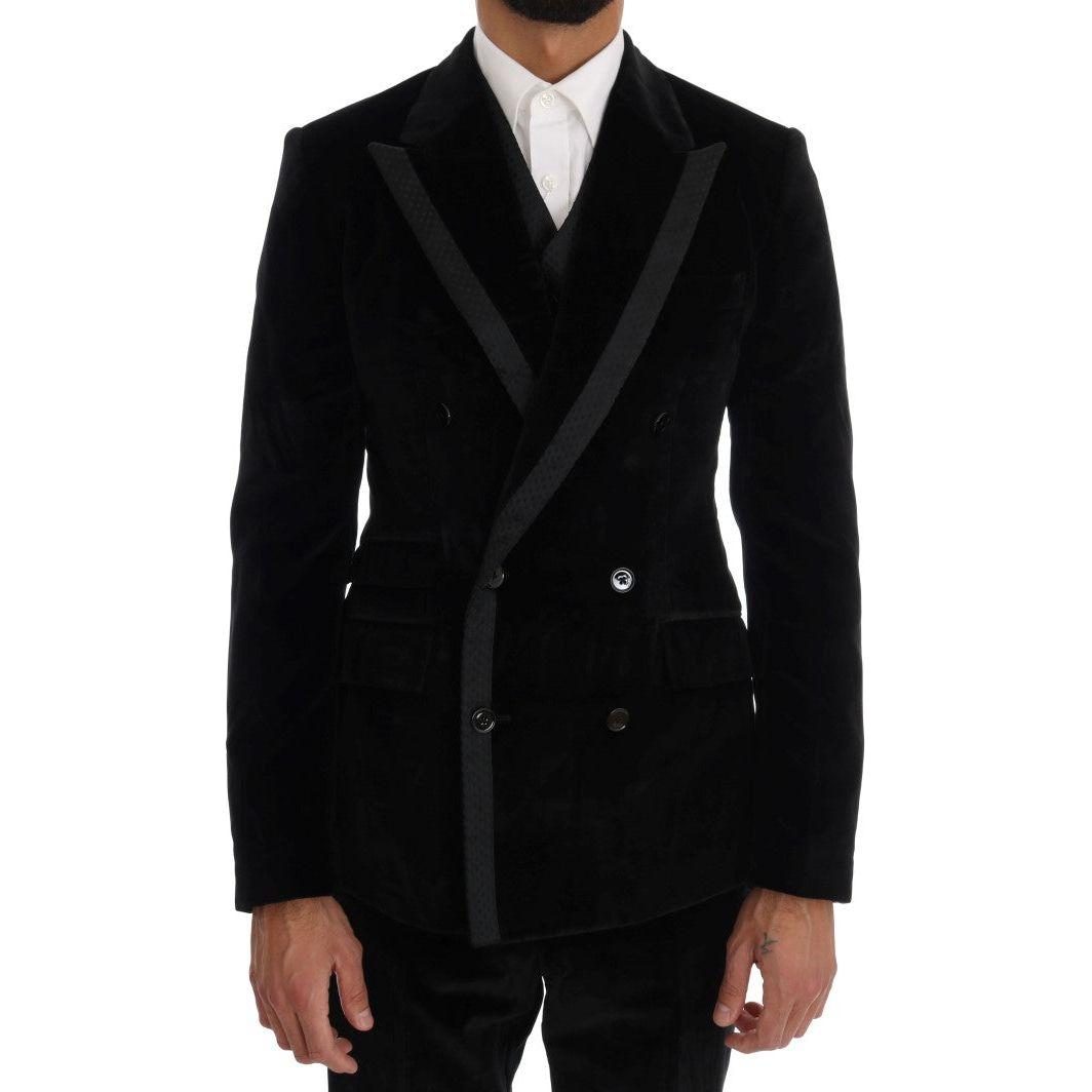 Dolce & Gabbana Elegant Black Slim Fit Three-Piece Suit Suit Dolce & Gabbana