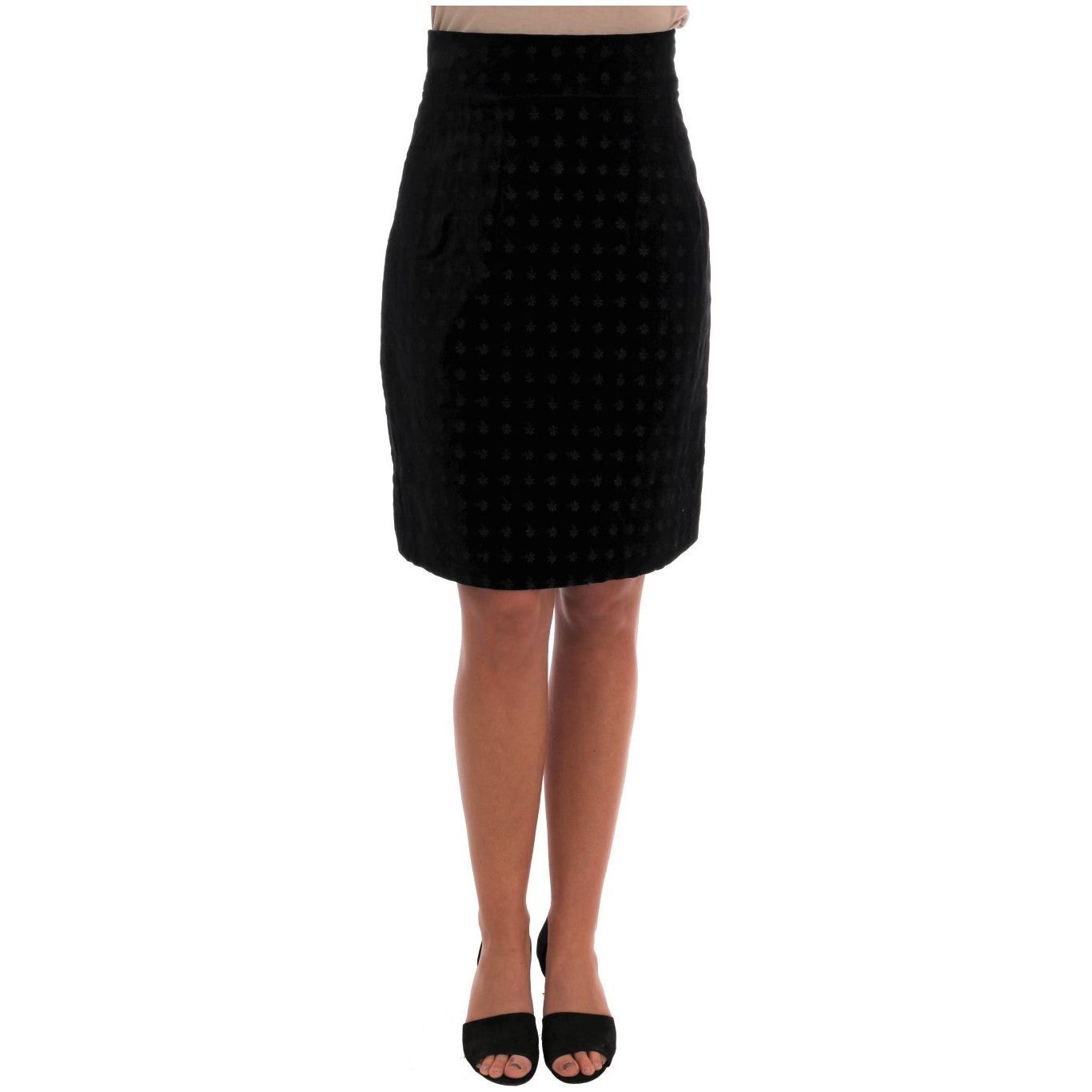 Dolce & Gabbana Baroque Embroidered Velvet Pencil Skirt Dolce & Gabbana