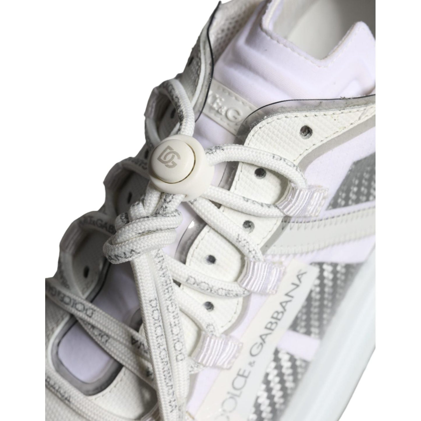 Dolce & Gabbana White Silver Chunky Platform Sneakers Shoes Dolce & Gabbana