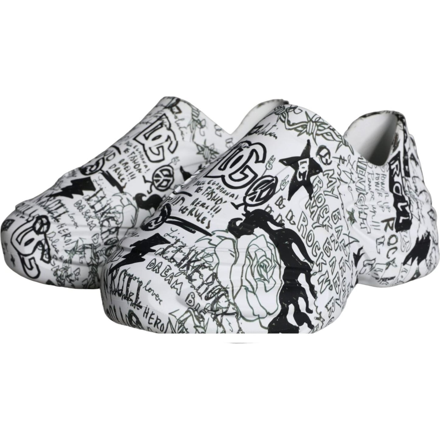 Dolce & Gabbana White Black Graffiti Daymaster Sneakers Shoes Dolce & Gabbana