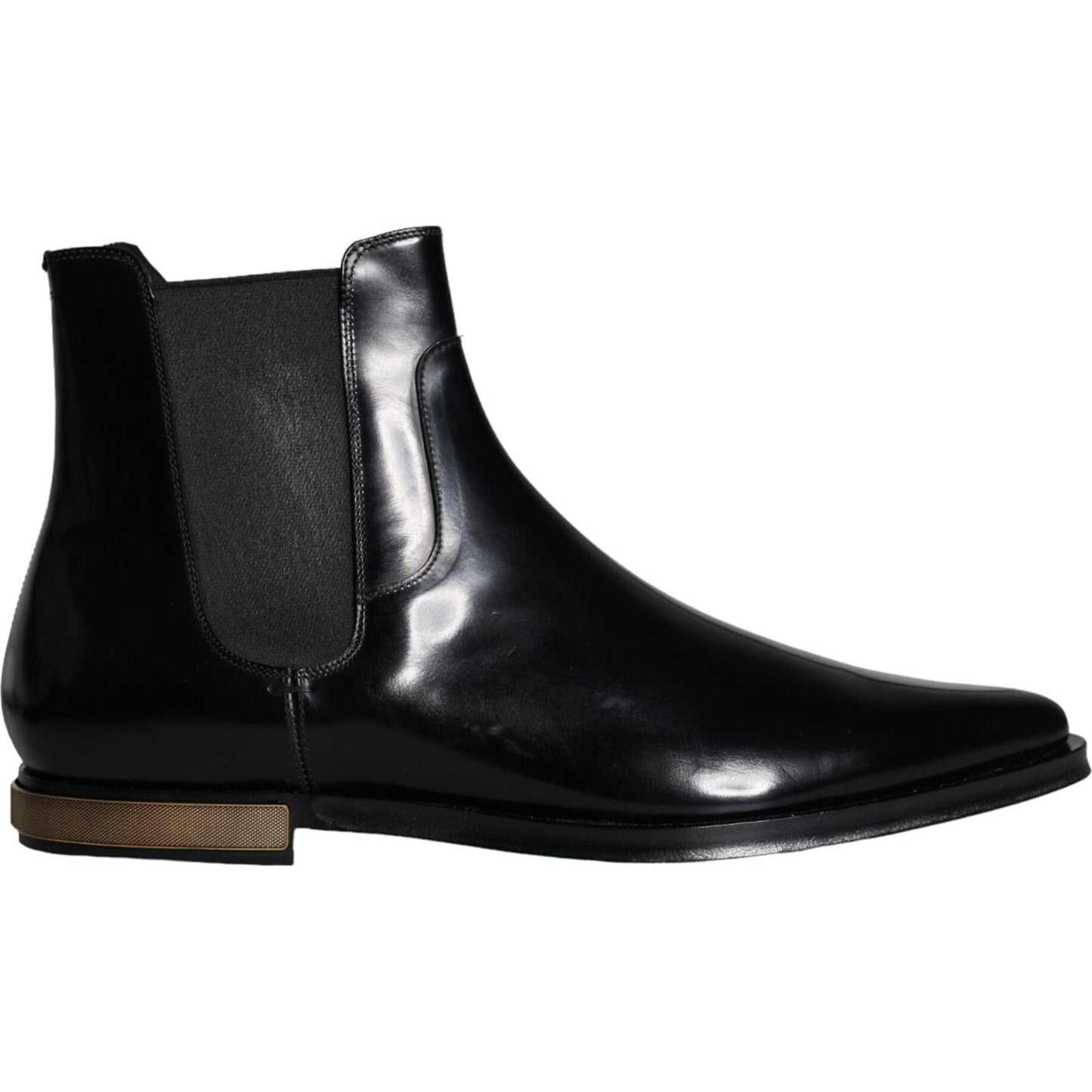 Dolce & Gabbana Black Leather Chelsea Ankle Boots Shoes Dolce & Gabbana