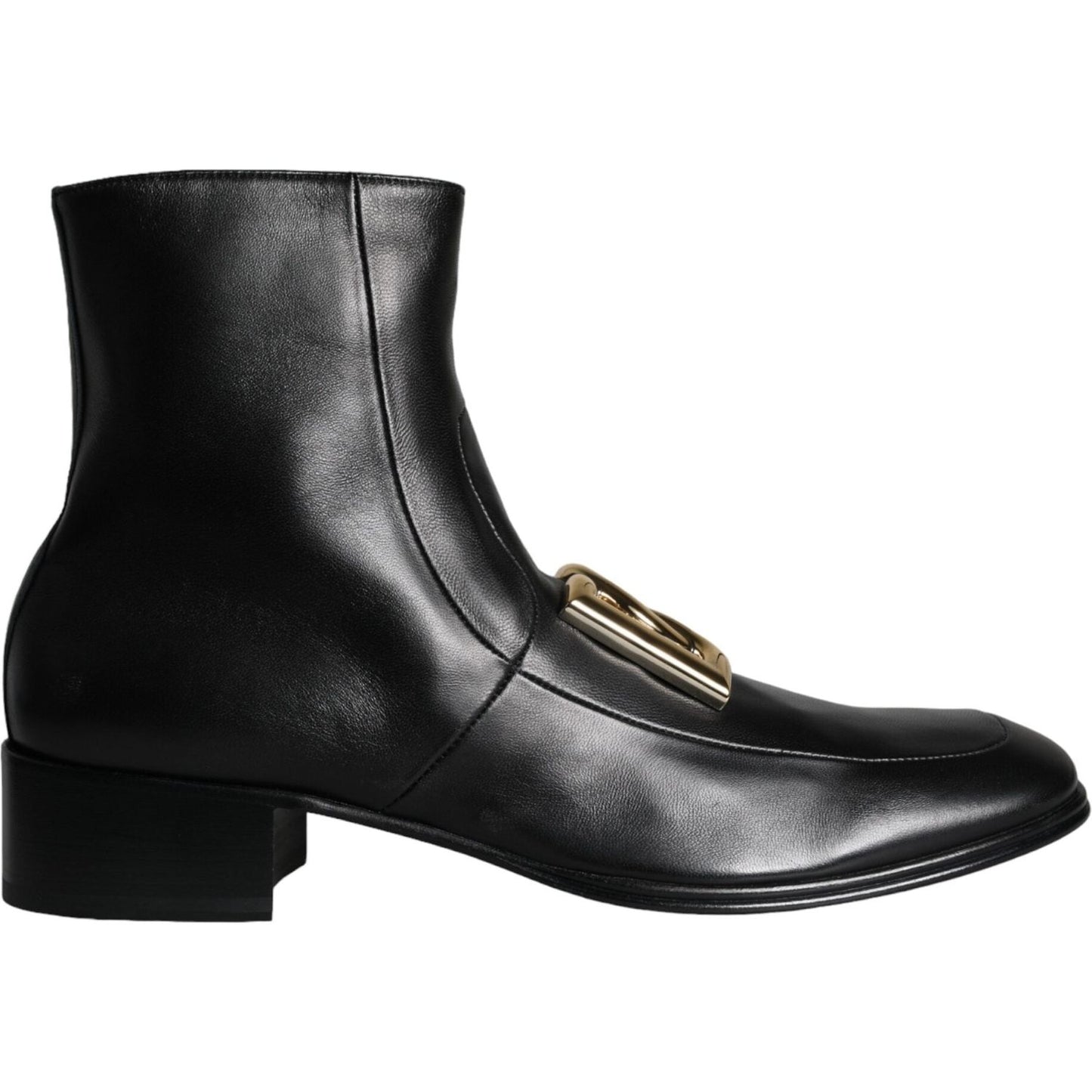 Dolce & Gabbana Black Lambskin Leather Men Ankle Boots Shoes Dolce & Gabbana