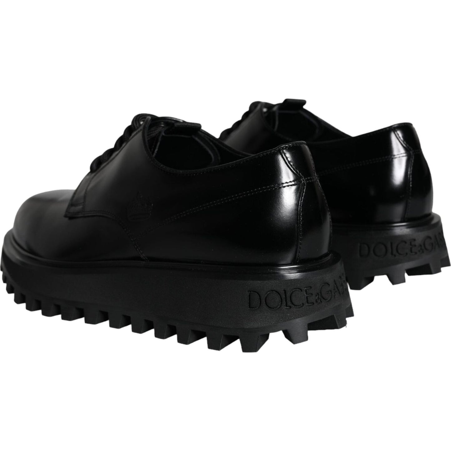 Dolce & Gabbana Black Calf Leather Derby Formal Dress Shoes Dolce & Gabbana