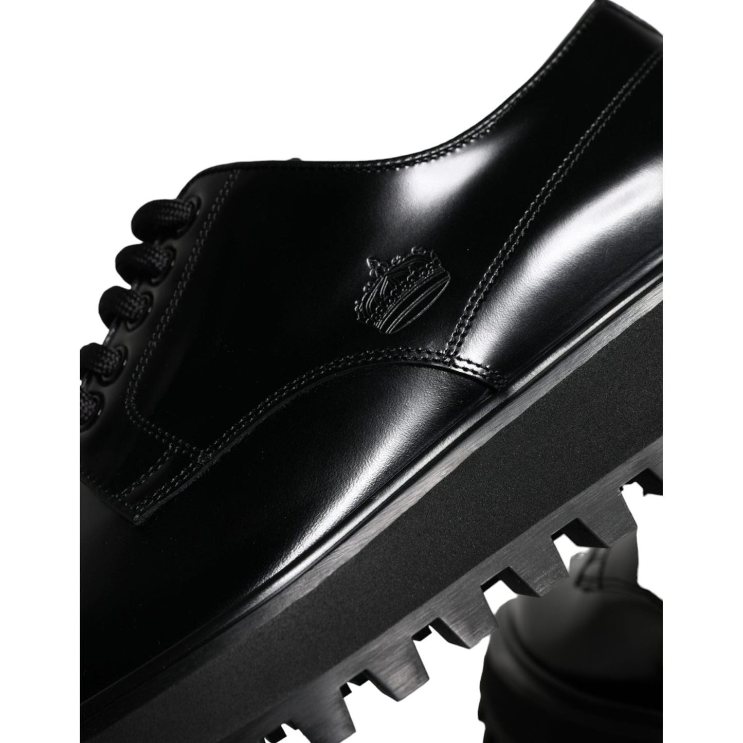 Dolce & Gabbana Black Calf Leather Derby Formal Dress Shoes Dolce & Gabbana