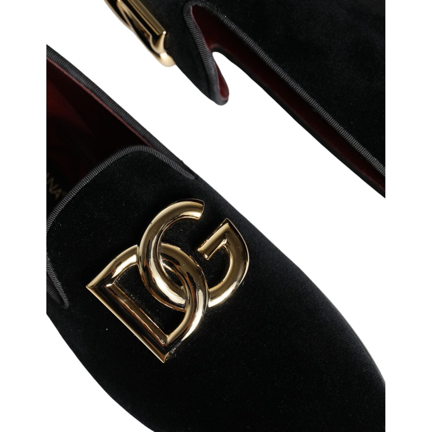 Dolce & Gabbana Black Velvet Cotton Logo Loafers Dress Shoes Dolce & Gabbana