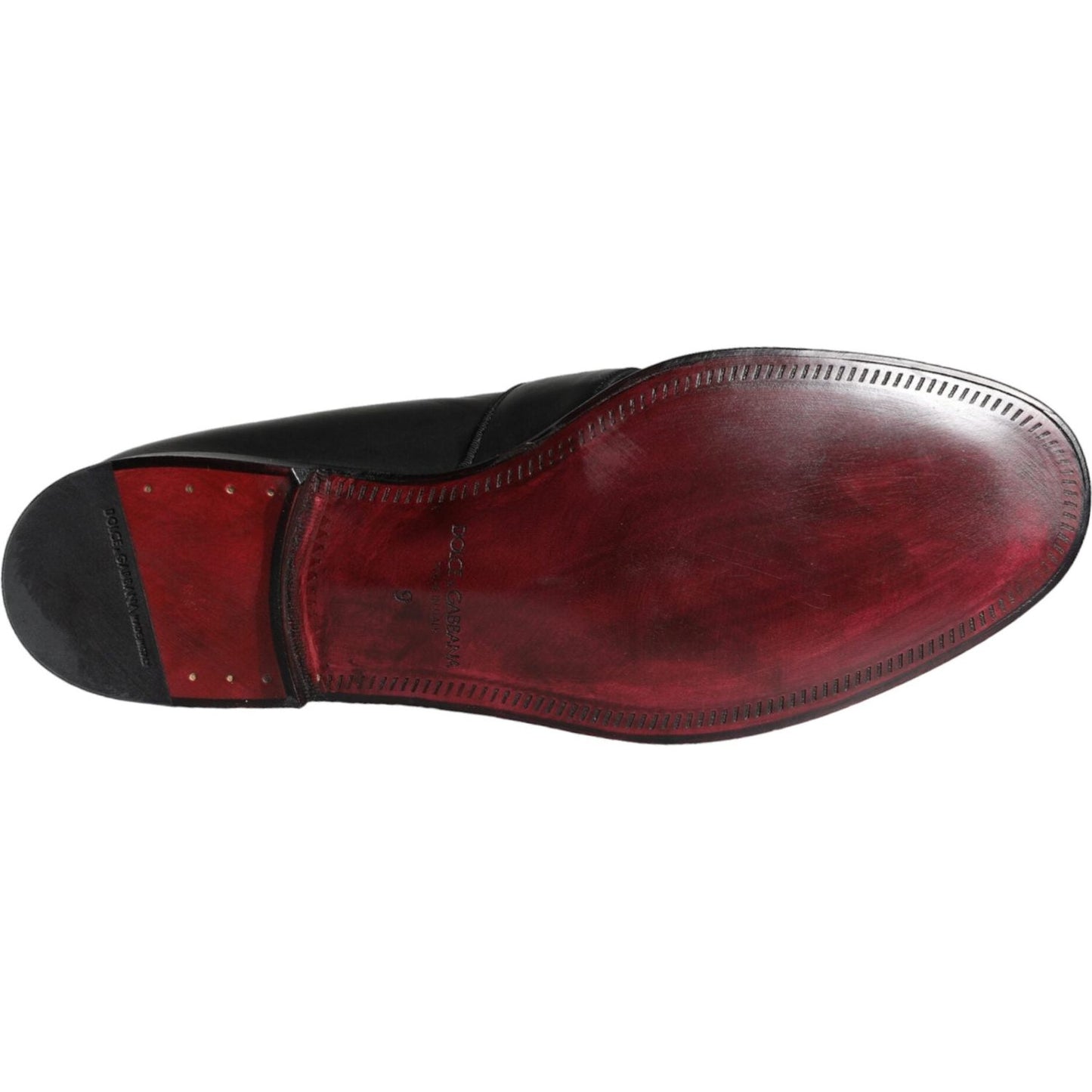 Dolce & Gabbana Black Leather Logo Loafers Men Dress Shoes Dolce & Gabbana