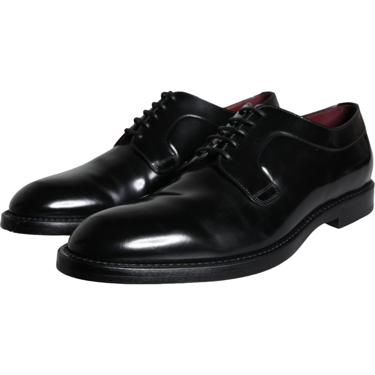 Dolce & Gabbana Black Calfskin Leather Derby Men Dress Shoes Dolce & Gabbana