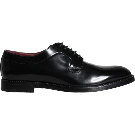 Dolce & Gabbana Black Calfskin Leather Derby Men Dress Shoes Dolce & Gabbana