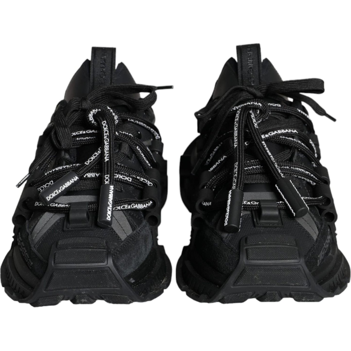 Dolce & Gabbana Black Low Top Space Lace Up Sneakers Shoes Dolce & Gabbana