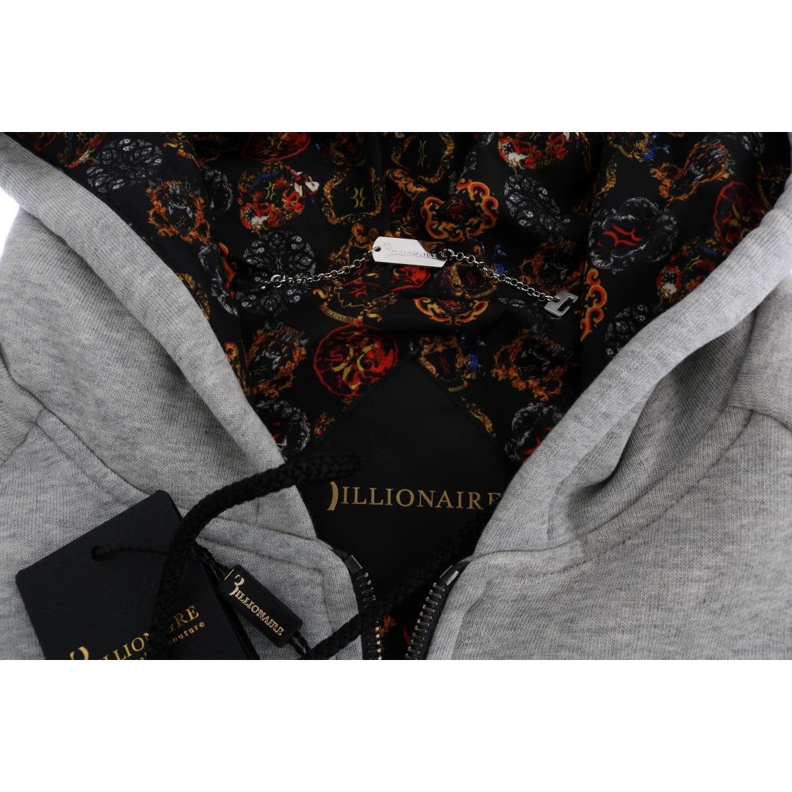 Billionaire Italian Couture Elegant Gray Hooded Cotton Sweatsuit Billionaire Italian Couture