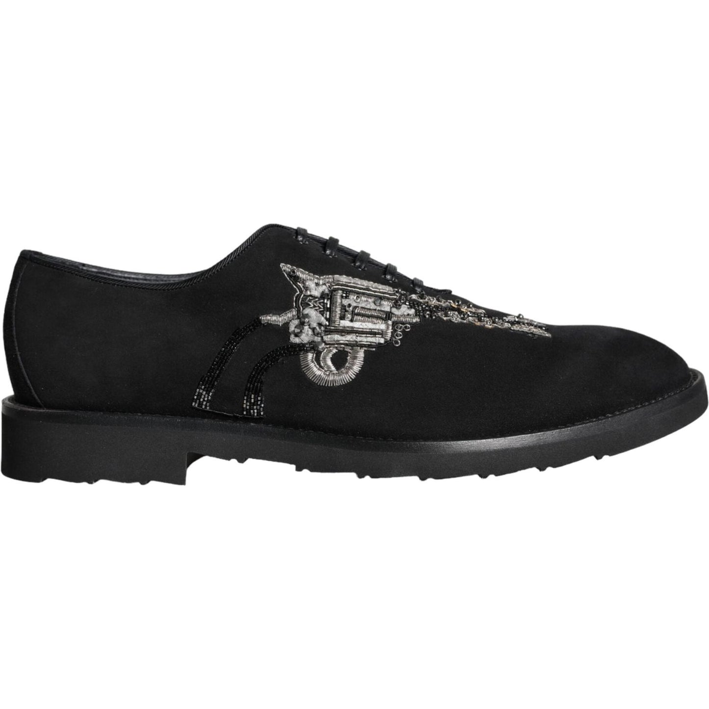 Dolce & Gabbana Black Suede Sicilia Lace Up Formal Shoes Dolce & Gabbana