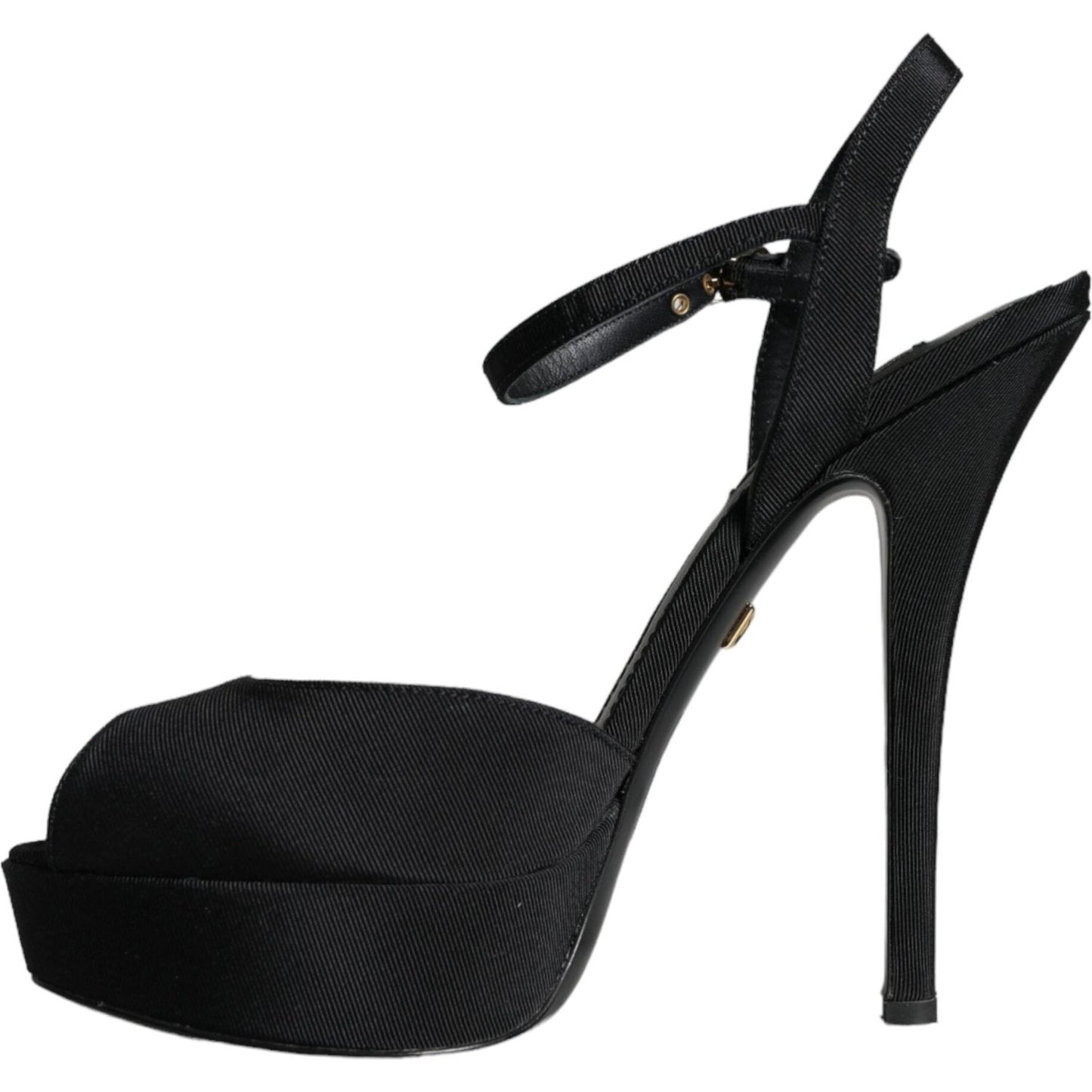 Dolce & Gabbana Black Leather Platform Heels Sandals Shoes Dolce & Gabbana