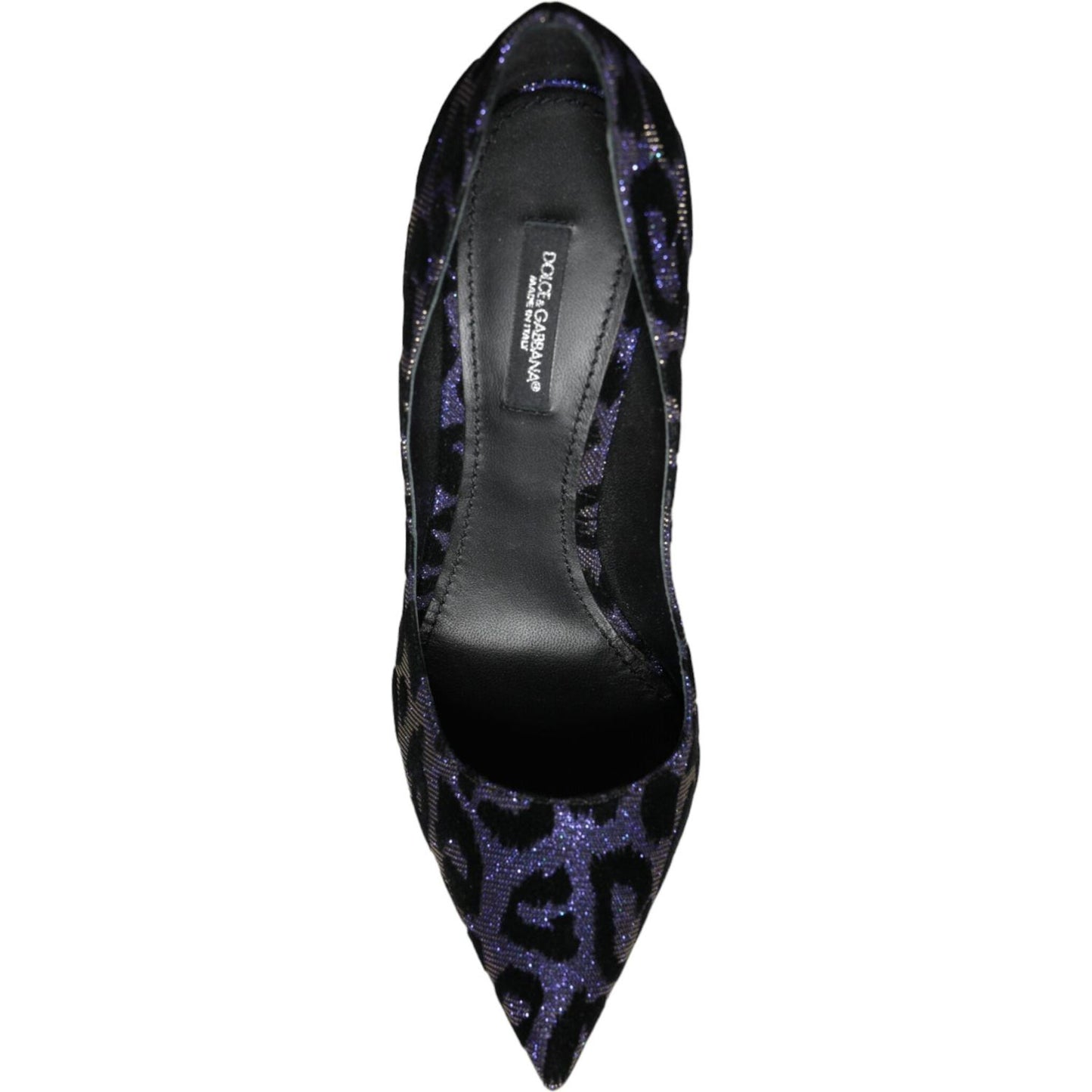 Dolce & Gabbana Dark Blue Leopard Lurex Heels Pumps Shoes