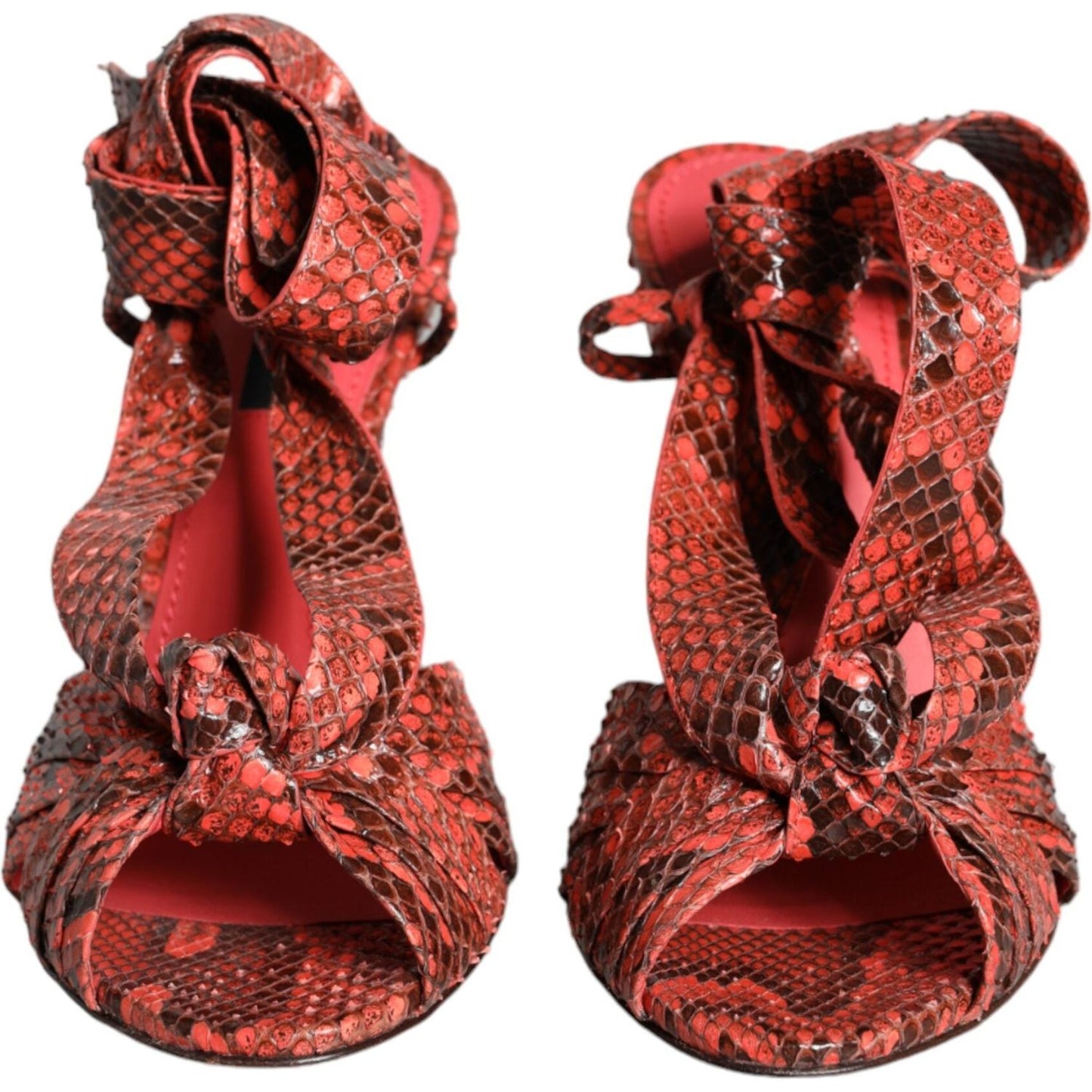 Dolce & Gabbana Coral Exotic Leather Heels Sandals Shoes Dolce & Gabbana