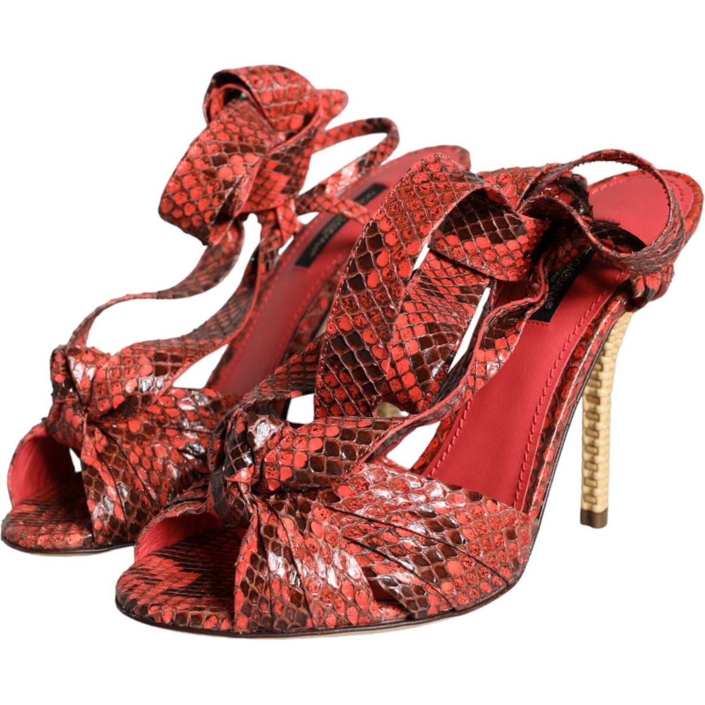 Dolce & Gabbana Coral Exotic Leather Heels Sandals Shoes Dolce & Gabbana