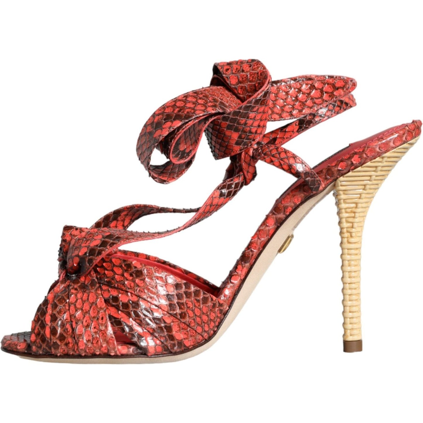 Dolce & Gabbana Coral Exotic Leather Heels Sandals Shoes