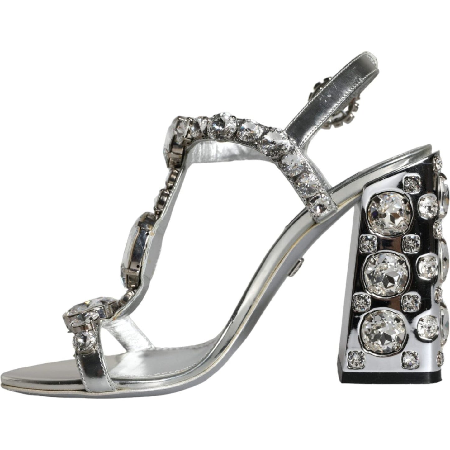 Dolce & Gabbana Silver Crystals High Heels Sandals Shoes Dolce & Gabbana