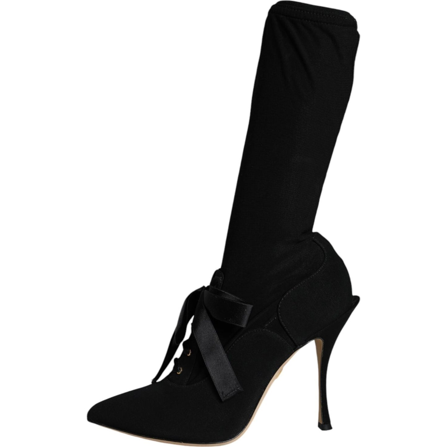 Dolce & Gabbana Black Stiletto Heels Mid Calf Boots Shoes Dolce & Gabbana