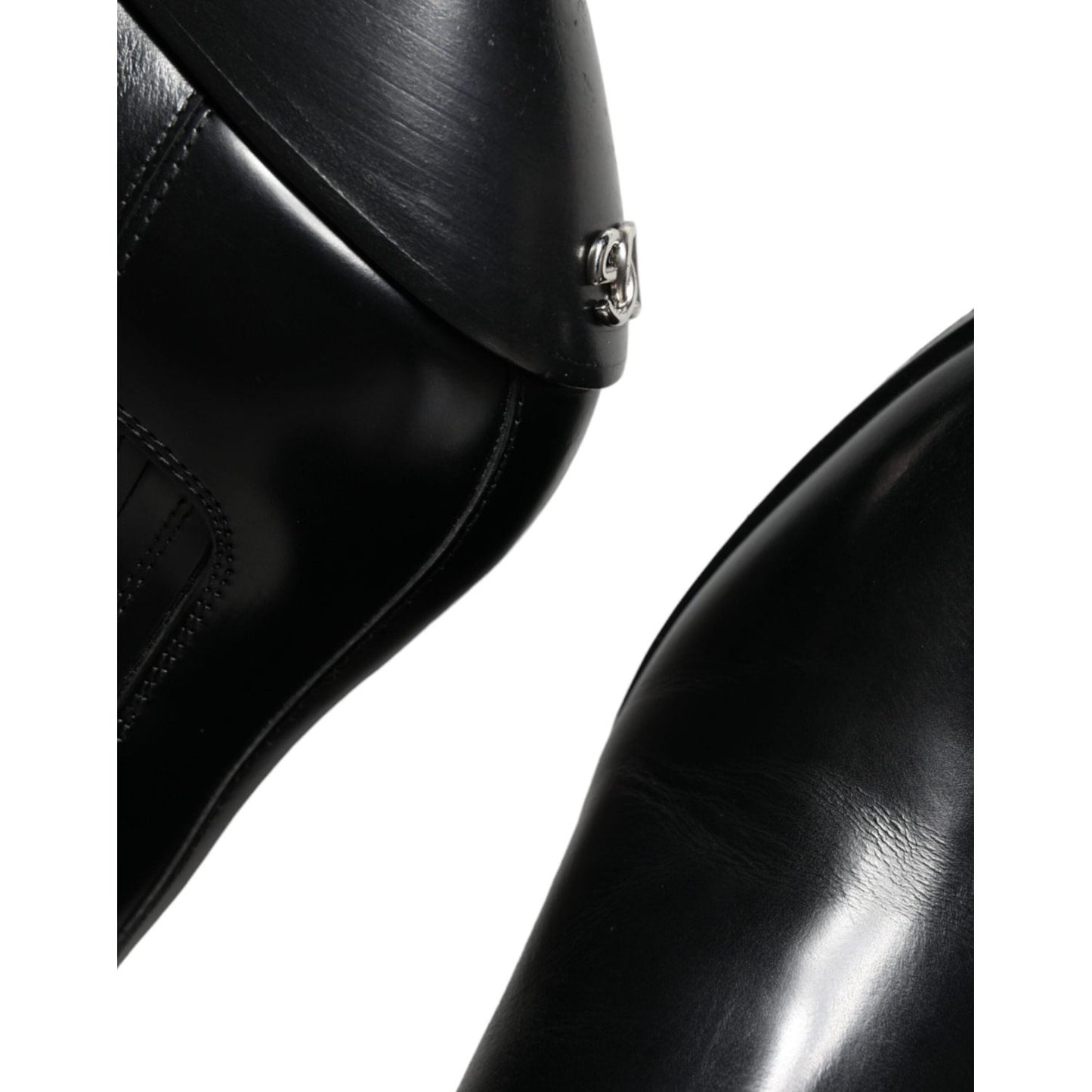 Dolce & Gabbana Black Leather Ankle Boots Booties Shoes Dolce & Gabbana