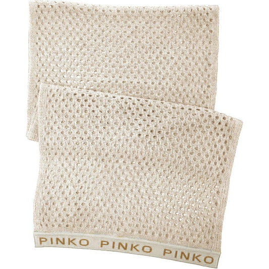 PINKO Beige Acrylic Scarf PINKO