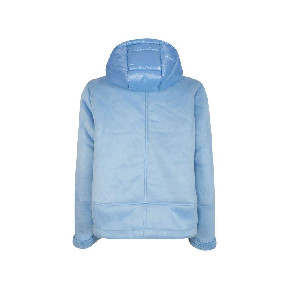 Yes Zee Light Blue Nylon Women Jacket Yes Zee