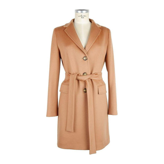 Made in Italy Beige Cashmere Jackets & Coat Made in Italy