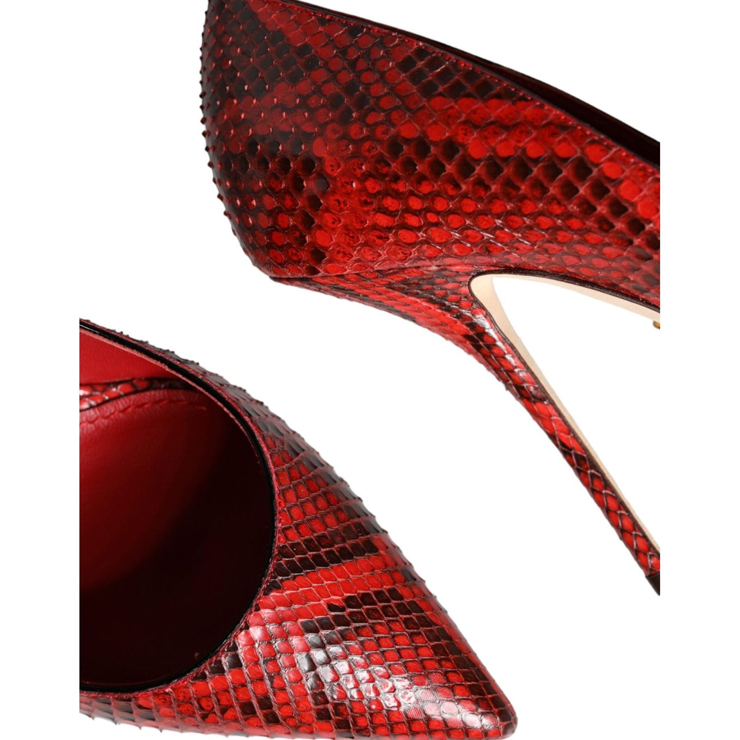 Dolce & Gabbana Red Leather Stiletto High Heels Pumps Shoes Dolce & Gabbana