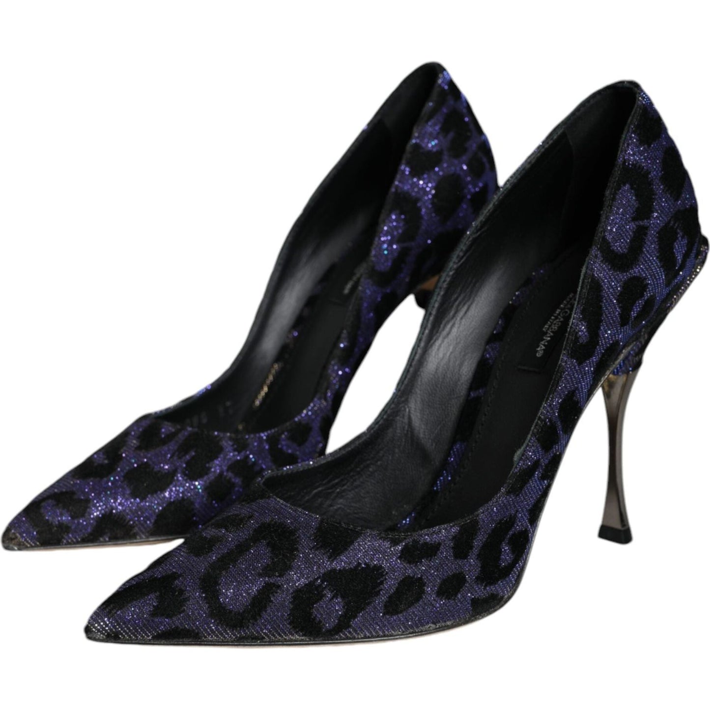 Dolce & Gabbana Violet Leopard Lurex High Heels Pumps Shoes Dolce & Gabbana