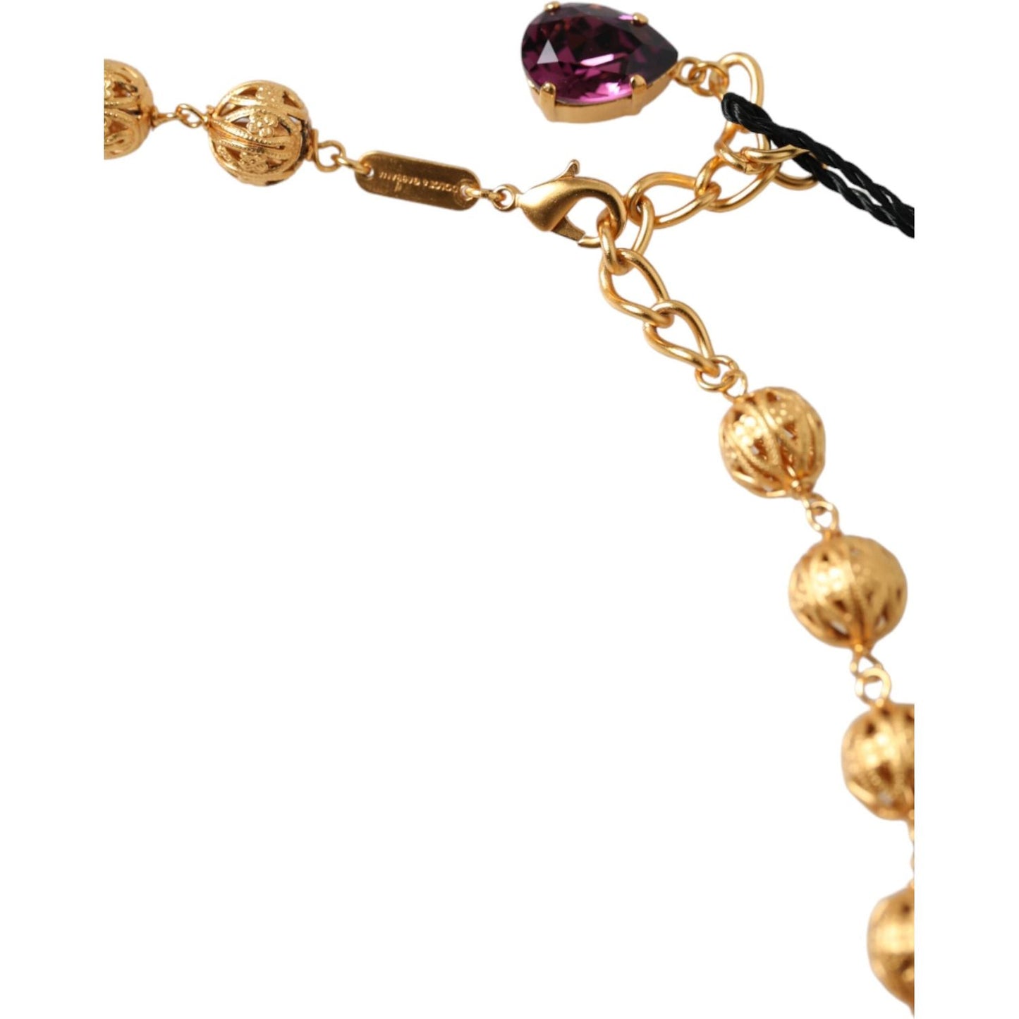 Dolce & Gabbana Gold Brass Mix Fiori Flowers Crystal Chain Necklace Necklace Dolce & Gabbana