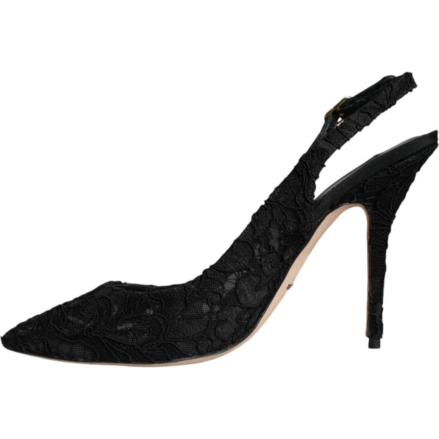 Dolce & Gabbana Black Taormina Lace Bellucci Slingbacks Shoes Dolce & Gabbana