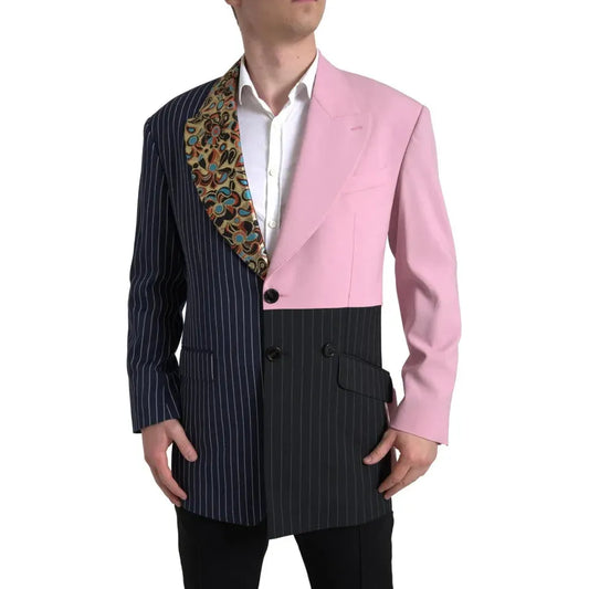 Dolce & Gabbana Multicolor Patchwork Single Breasted Blazer Dolce & Gabbana