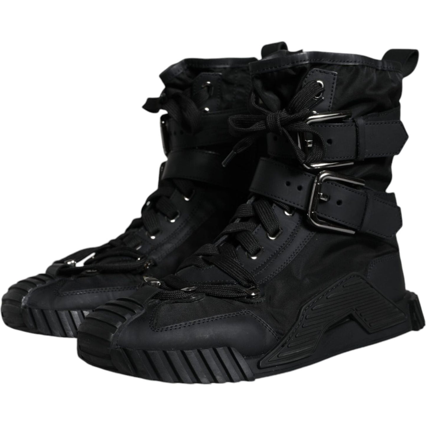 Dolce & Gabbana Black Nylon High Top Sorrento Sneakers Shoes Dolce & Gabbana