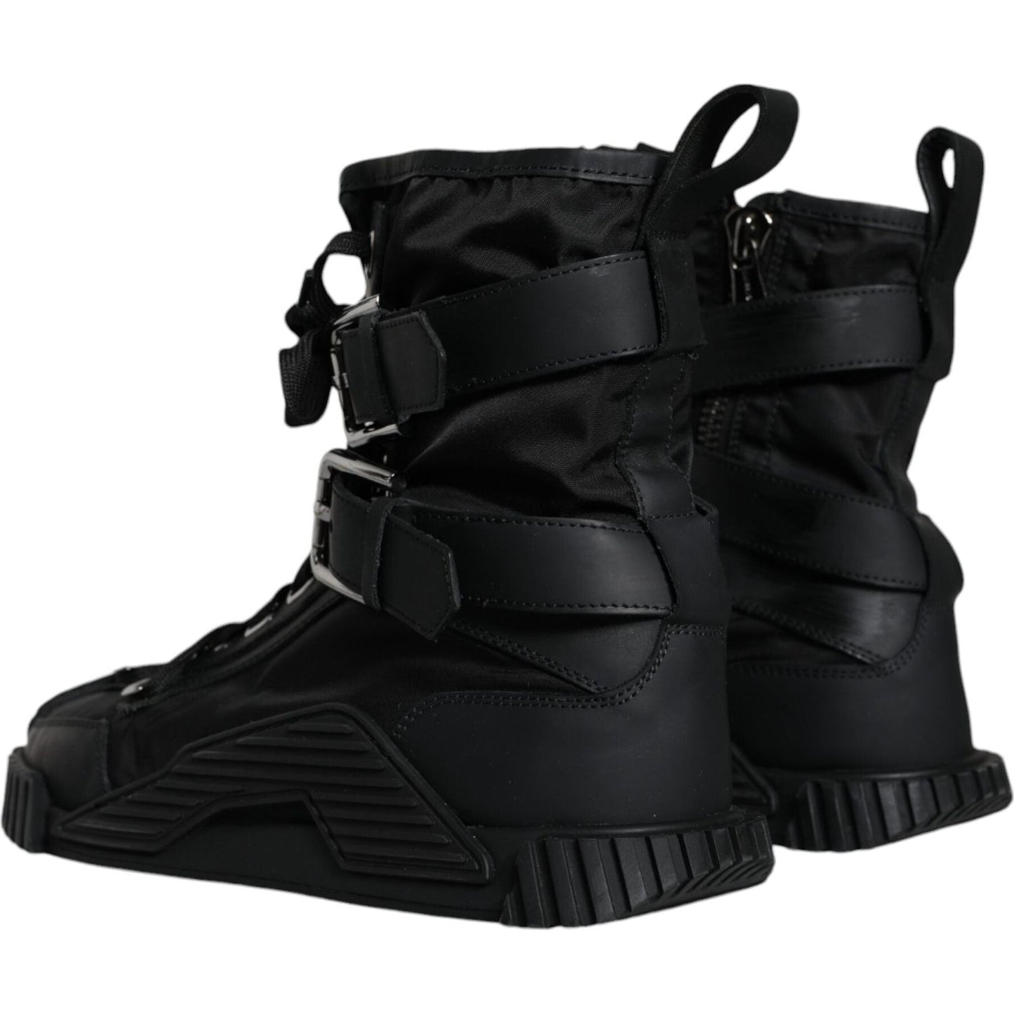 Dolce & Gabbana Black Nylon High Top Sorrento Sneakers Shoes Dolce & Gabbana