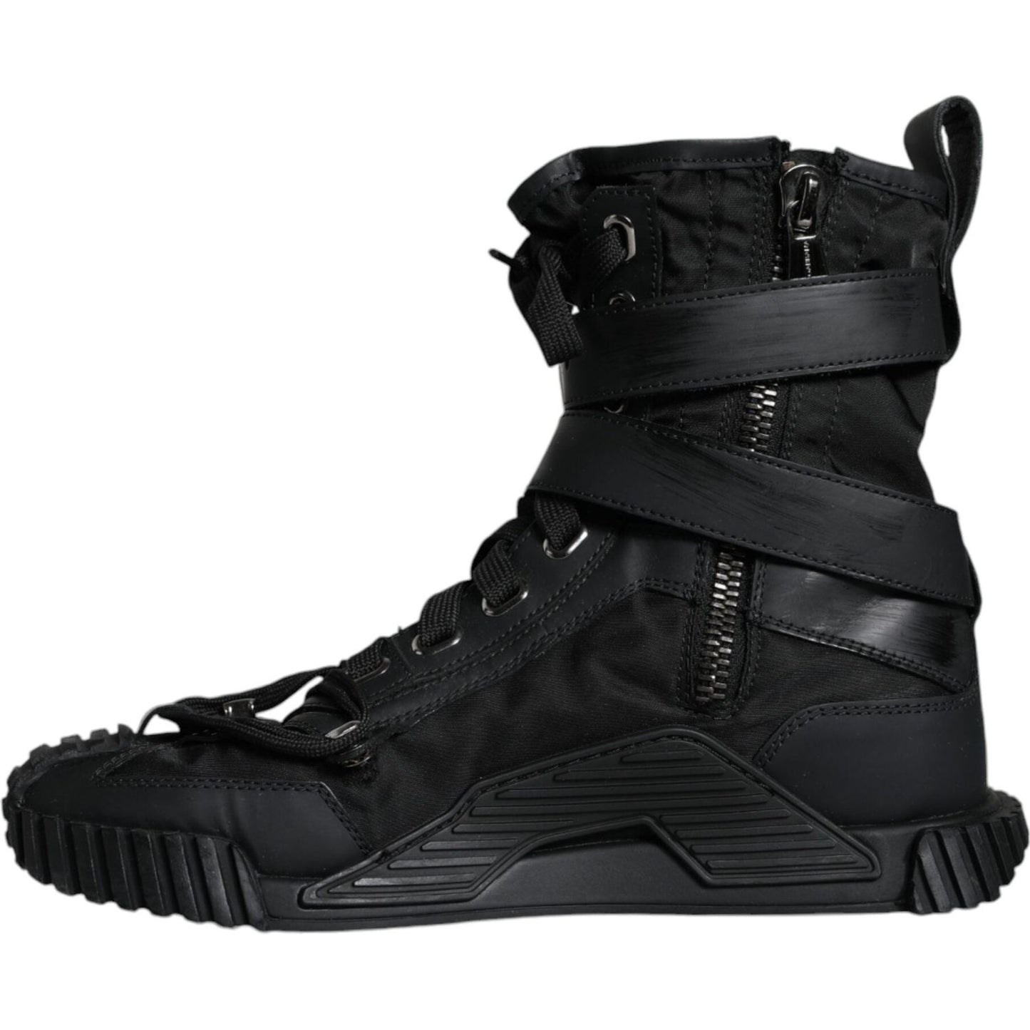 Dolce & Gabbana Black Nylon High Top Sorrento Sneakers Shoes Dolce & Gabbana