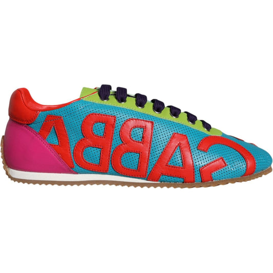 Dolce & Gabbana Multicolor Leather Logo Casual Sneakers Shoes Dolce & Gabbana