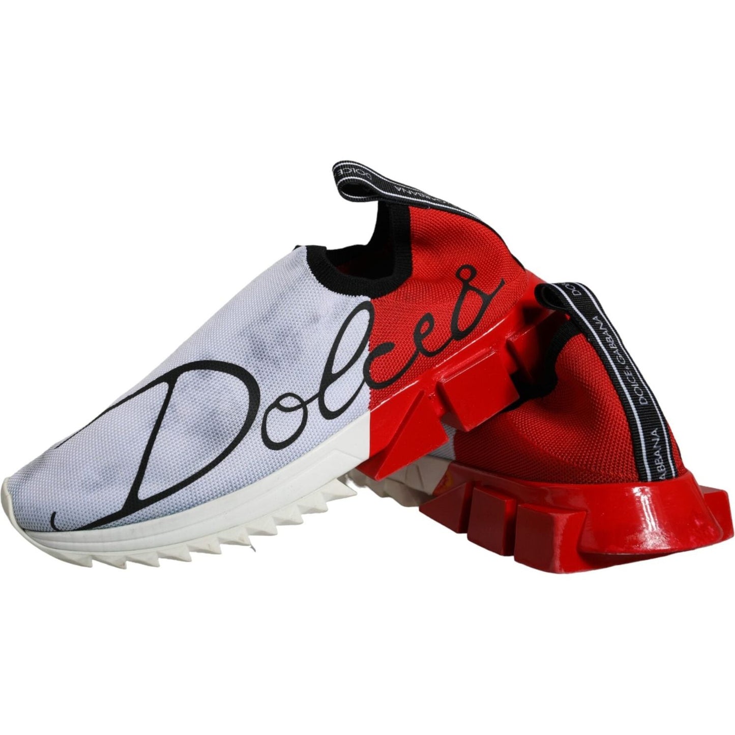 Dolce & Gabbana Red White Logo Sorrento Sneakers Shoes Dolce & Gabbana