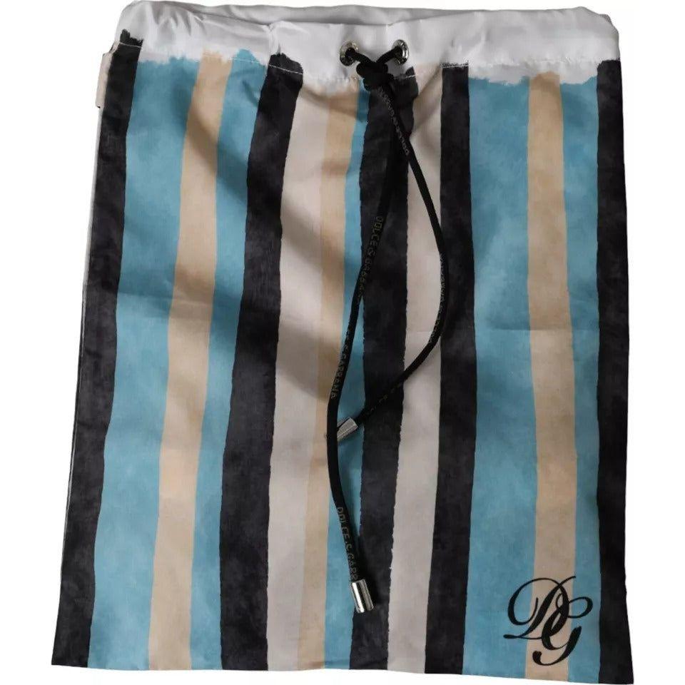 Dolce & Gabbana Multicolor Stripes Logo Beachwear Brief Swimwear Dolce & Gabbana