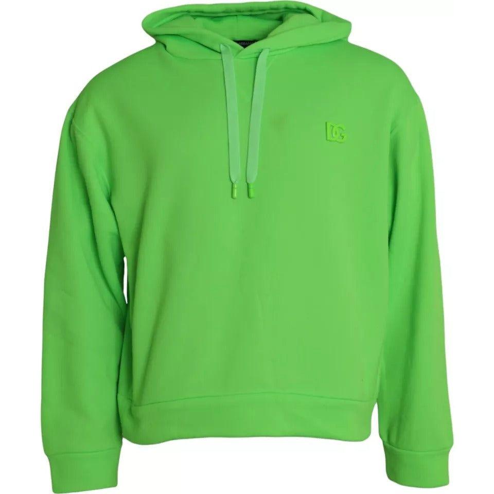 Dolce & Gabbana Green Logo Hooded Pullover Sweatshirt Sweater Dolce & Gabbana