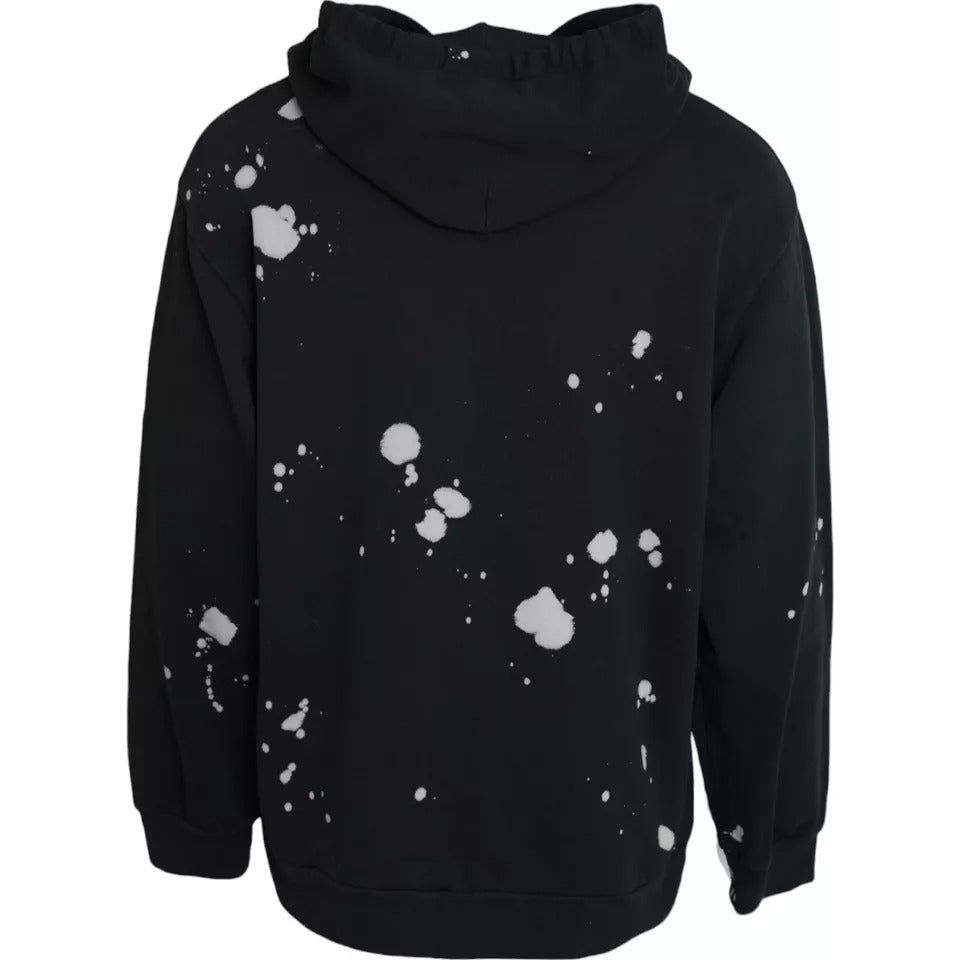 Dolce & Gabbana Black Sicilian Hooded Sweatshirt Sweater Dolce & Gabbana