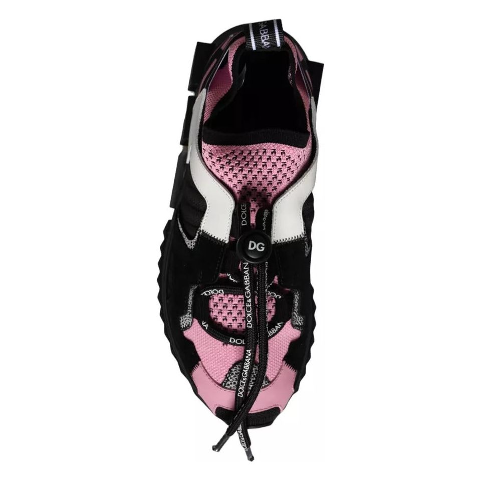 Dolce & Gabbana Black Pink Mesh Sorrento Trekking Sneakers Shoes Dolce & Gabbana